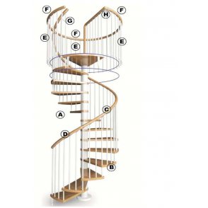 main courante bois pour garde corps circulaire  pour escalier  modèle MHEO