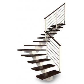 RAMPE D'ESCALIER MODELE DIAMANT  METAL/ LISSES INOX