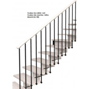 Escalier limon central droit modèle AERIEN  MODERNE