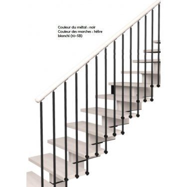 Escalier limon central droit modèle AERIEN  MODERNE