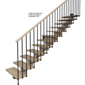 Escalier limon central droit modèle AERIEN  MODERNE