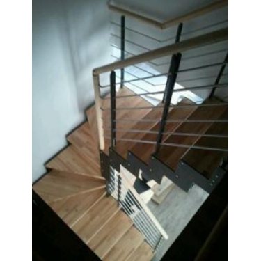 escalier quart tournant par cher DOUBLE LIMON IMAGINE LASER DEMI TOURNANT bois,  métal