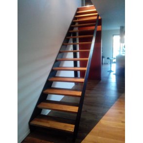 escalier métal bois droit