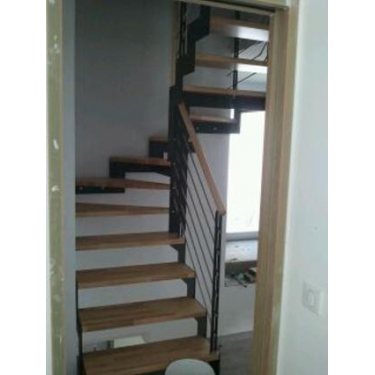 escalier design pas cher  DOUBLE LIMON IMAGINE LASER DEMI TOURNANT bois,  métal