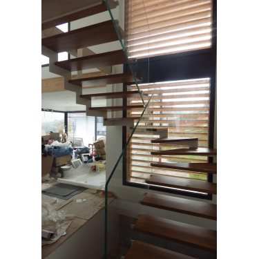 escaliers design DOUBLE LIMON IMAGINE LASER DEMI TOURNANT bois,  métal