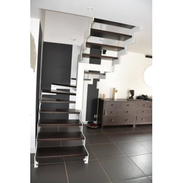 tarif escalier sur mesure  DOUBLE LIMON IMAGINE LASER DEMI TOURNANT bois,  métal