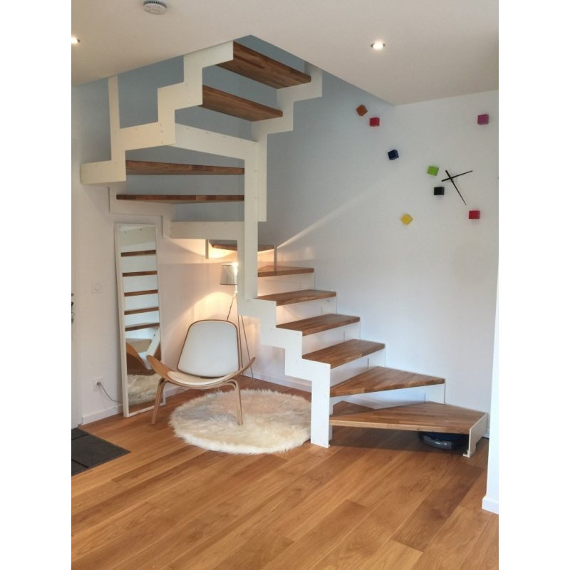 escalier sans contremarche pas cher DOUBLE LIMON IMAGINE LASER DEMI TOURNANT bois, métal escalier sans contremarche pas cher DOUBLE LIMON IMAGINE LASER DEMI TOURNANT bois, métal