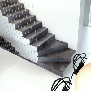 escalier suspendu en métal
