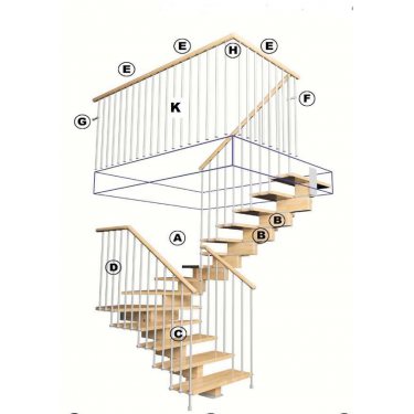 rampe extérieure seconde volée MC bois pour escalier pas cher 