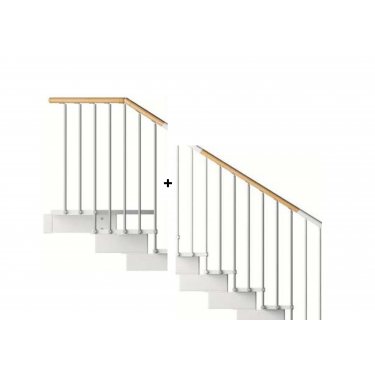 rampe extérieure première volée+1/4 T MC bois pour escalier pas cher 