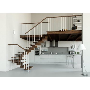 Escalier 2 Quart Tournant En Kit Modele Aerien Moderne Escalier Shop