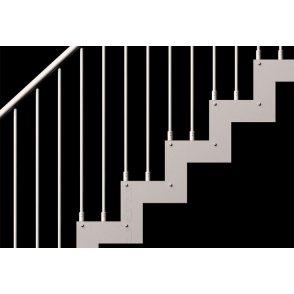Garde-corps barreaudage métal sur escalier deux quart tournant