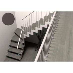 Escalier quart tournant IMAGINE Kit double limon, barreaudage métal et bois