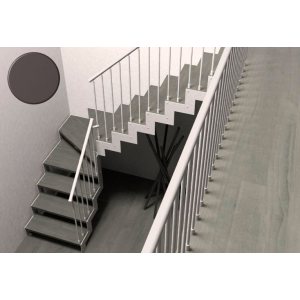 Escalier quart tournant IMAGINE Kit double limon, barreaudage métal et bois