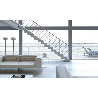 Escalier droit marches bois, limon...