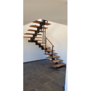 Escalier deux quart tournant limon...