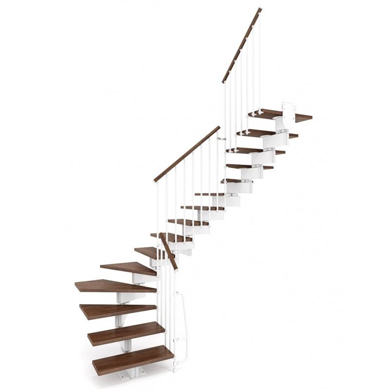 Escalier STILO Mobirolo double quart tournant métal et bois design moderne