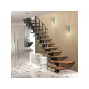 Escalier STILO Mobirolo quart tournant métal et bois design moderne