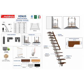 Détails techniques escalier VENUS Mobirolo pour petits espaces