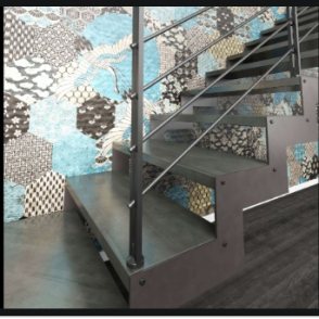 Montants double plat garde-corps escalier IMAGINE