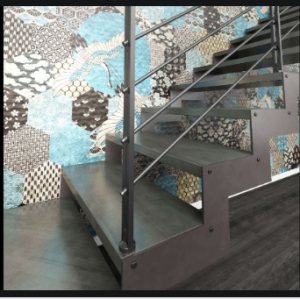 Montants double plat garde-corps escalier IMAGINE