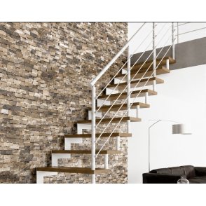 Escalier droit IMAGINE Kit mono limon avec montants ronds tubulaires