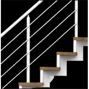 Garde-corps à montants ronds et lisses métal escalier IMAGINE