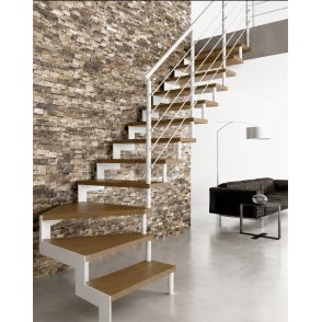 Escalier quart tournant IMAGINE Kit mono limon avec montants ronds tubulaires