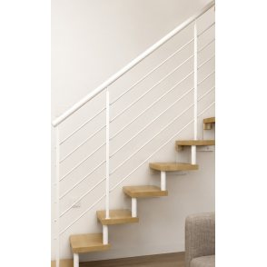 Escalier droit IMAGINE Kit mono limon avec garde-corps à montants double plat