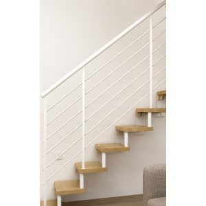 Escalier droit IMAGINE Kit mono limon avec garde-corps à montants double plat