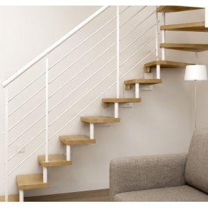 Escalier quart tournant IMAGINE Kit mono limon montants double plat
