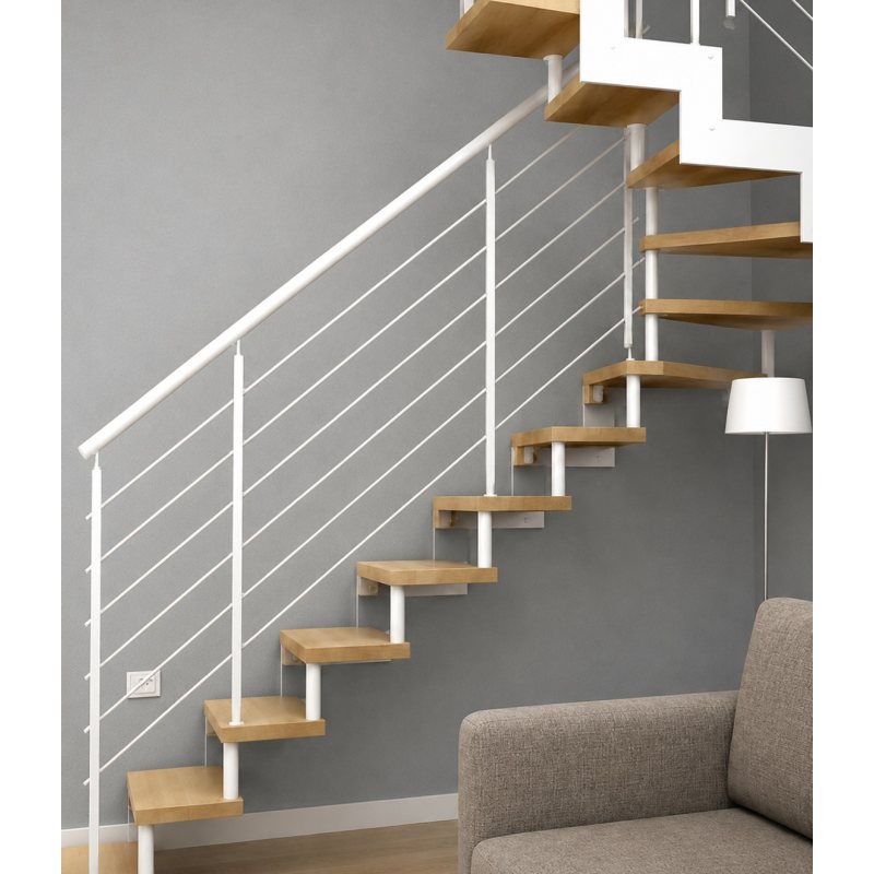 Escalier quart tournant IMAGINE Kit mono limon montants double plat