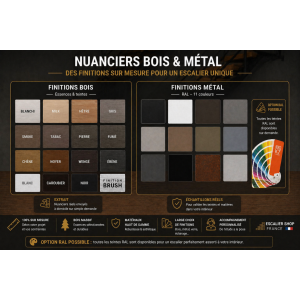 Nuancier des finitions bois et métal