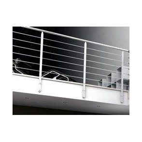 garde corps d'étage droit OPALE INOX avec lisses