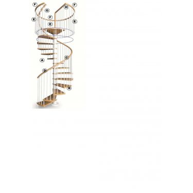 garde corps d'étage circulaire  main courante PVC pour escalier hélicoïdal 