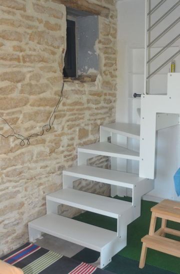 escalier double limon métal