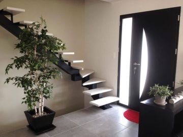 escalier limon metal central