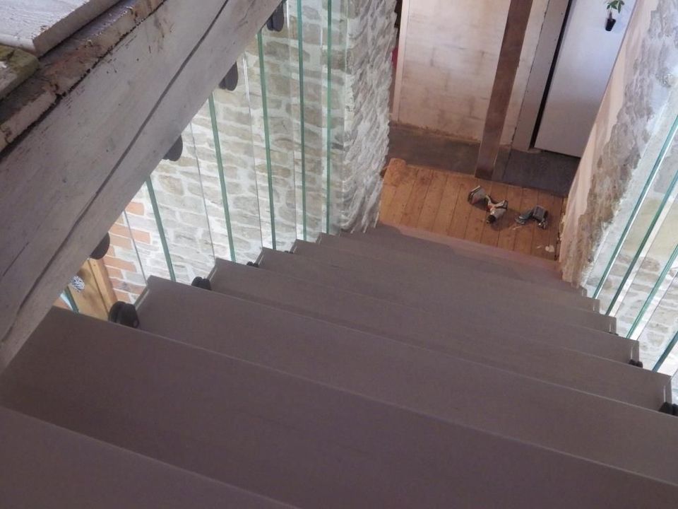 ESCALIER BOIS METAL VERRE