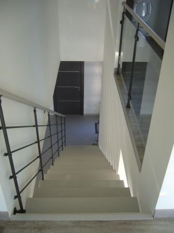 escalier métal bois limon central