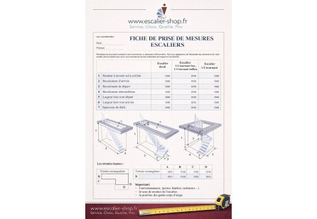 Fiche de prise de mesures pour escalier : comment bien relever les dimensions