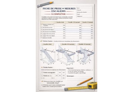 Fiche de prise de mesures pour escalier : comment bien relever les dimensions