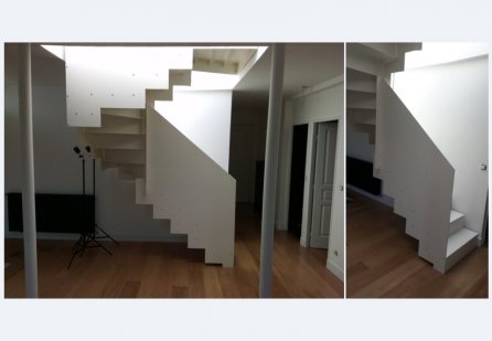 Superbe escalier en metal blanc mat  - Mme et Mr DI FOGGIA (94)